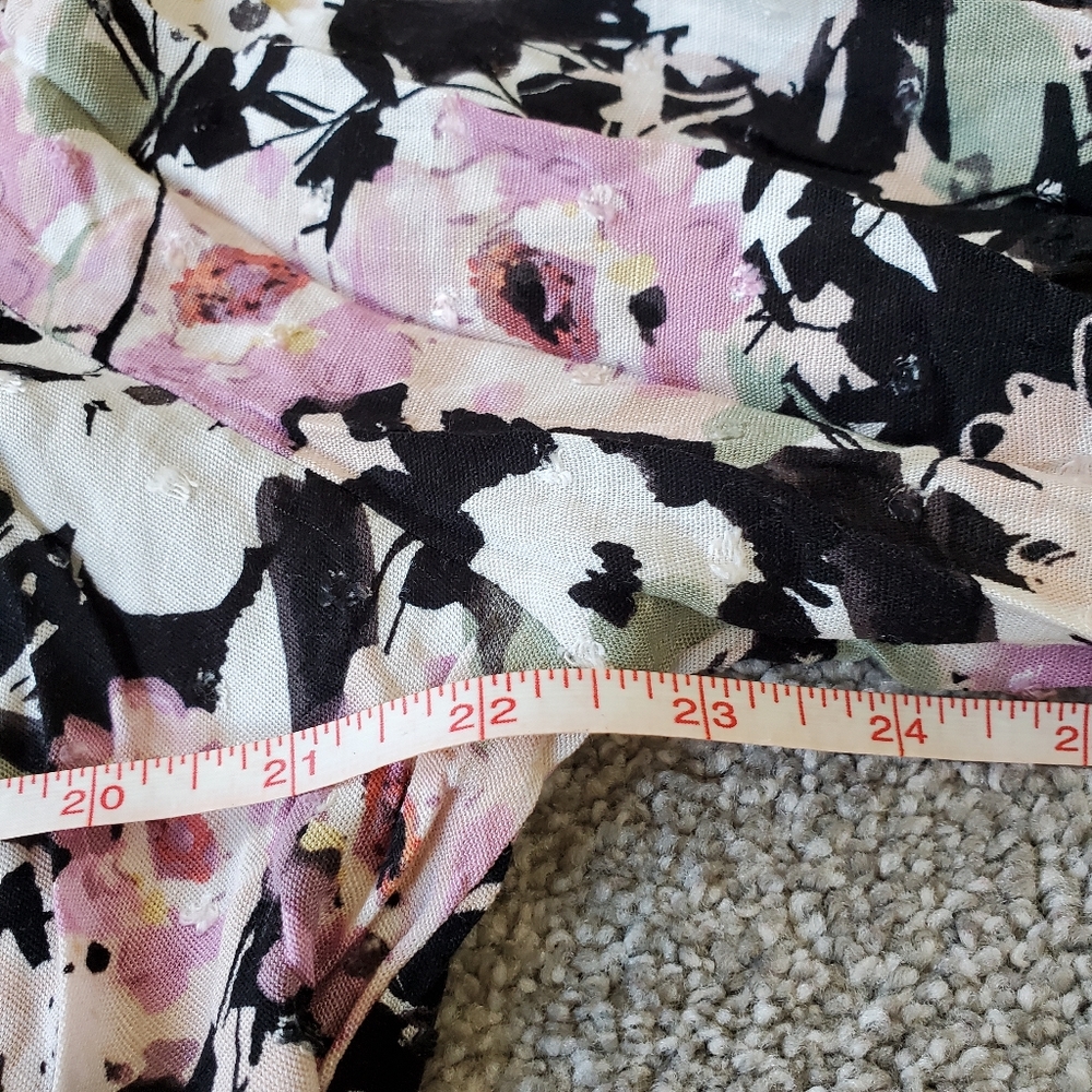 Torrid plus floral swiss dot long sleeves tiered midi dress, 1XL, black - Picture 10 of 13